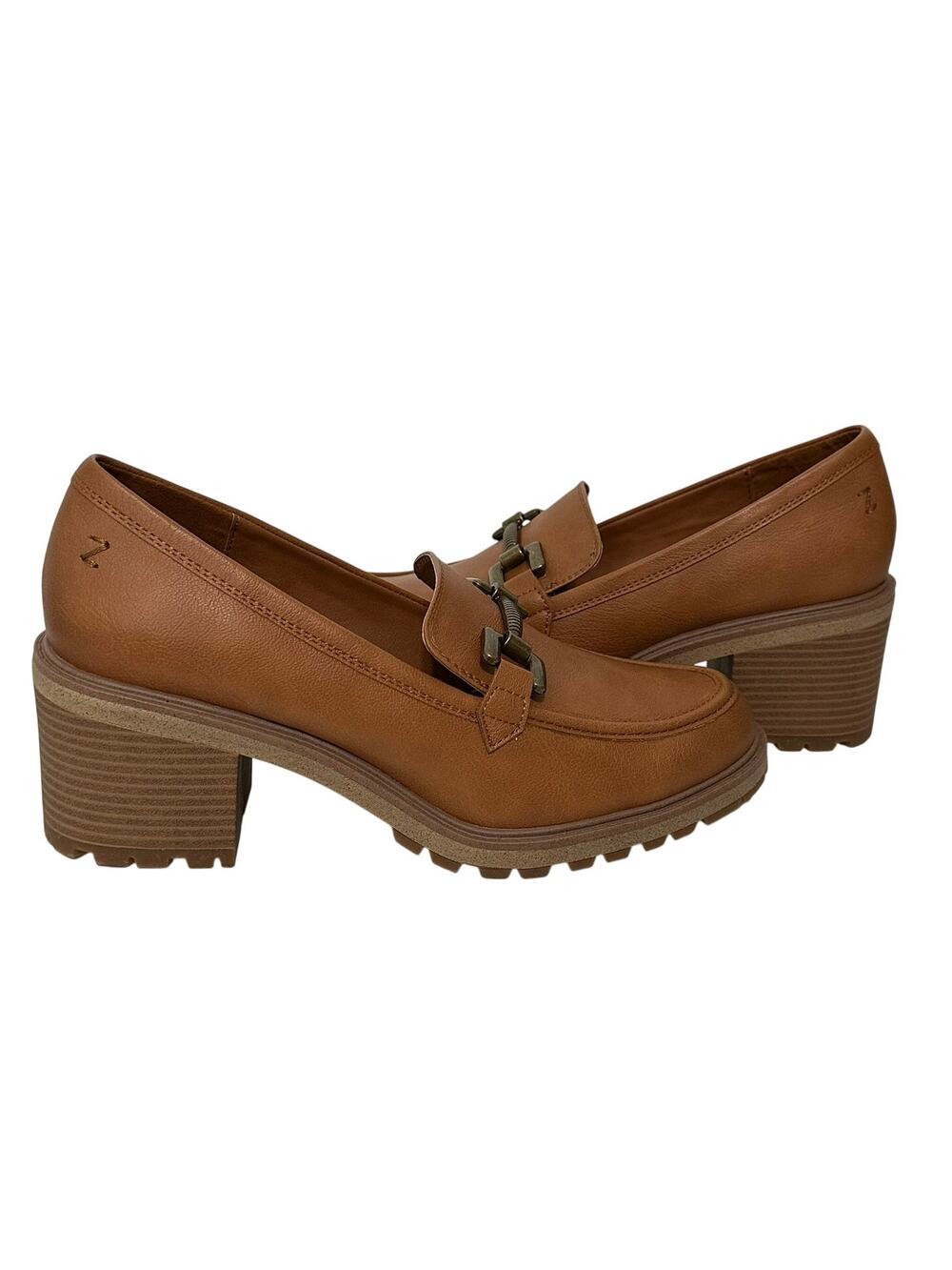 NWT Zodiac Gemma Loafer Carmel Brown Platform Lug Sole Heels (10)